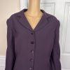 10-3470.jpg JOHN MEYER 2PC Plum Polyester Velvet Lined Flared Cocktail Skirt Suit 18