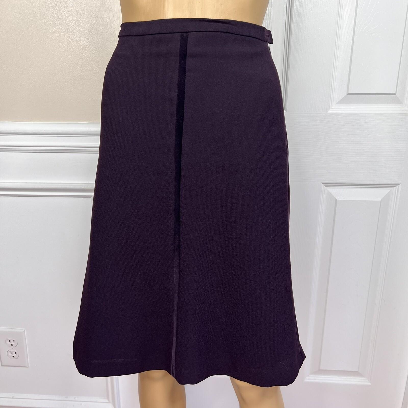 10-3471.jpg JOHN MEYER 2PC Plum Polyester Velvet Lined Flared Cocktail Skirt Suit 18