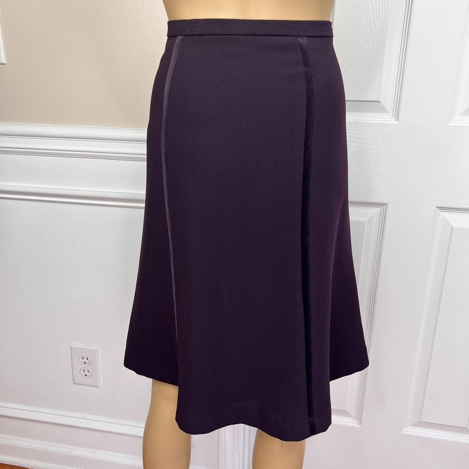 10-3472.jpg JOHN MEYER 2PC Plum Polyester Velvet Lined Flared Cocktail Skirt Suit 18