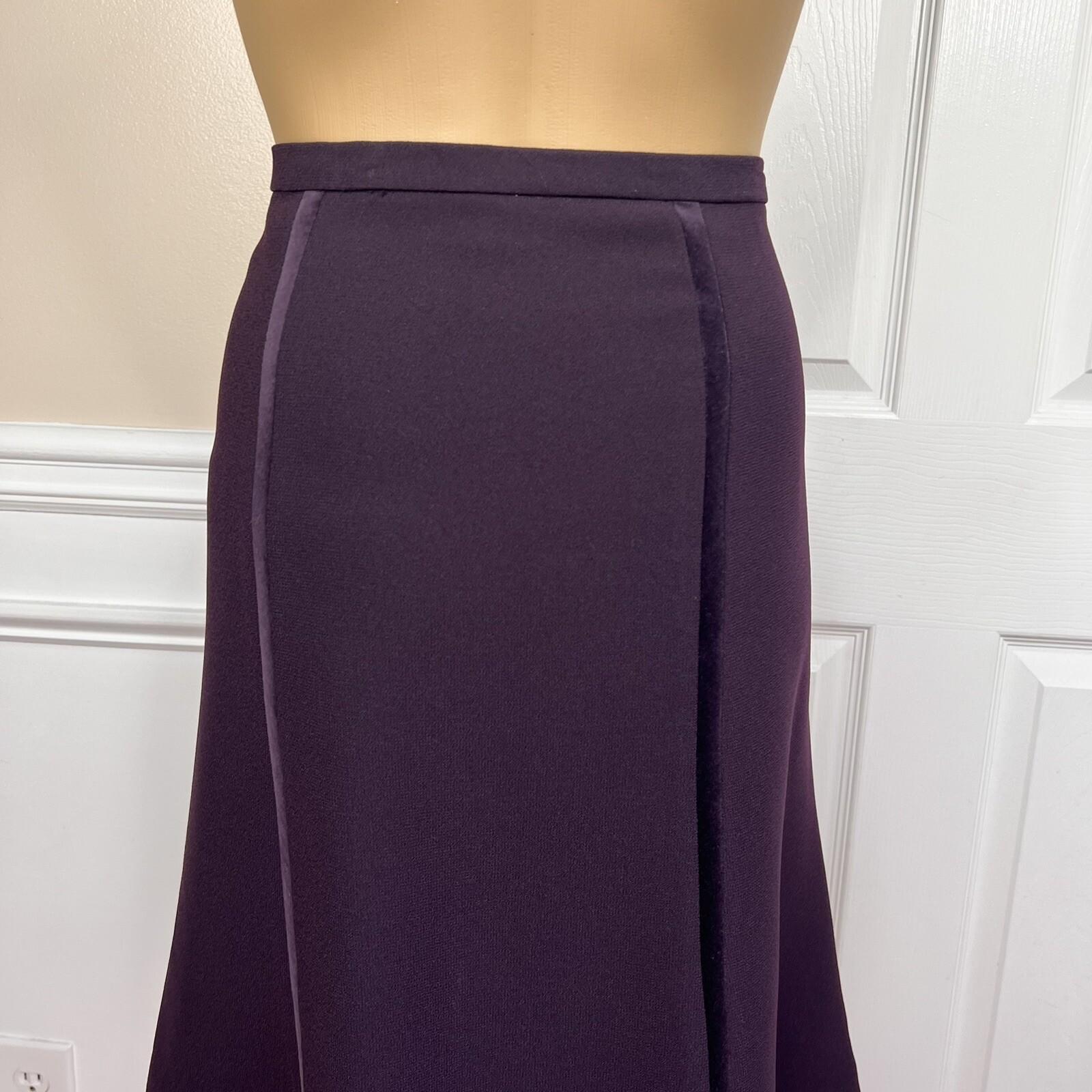 10-3473.jpg JOHN MEYER 2PC Plum Polyester Velvet Lined Flared Cocktail Skirt Suit 18
