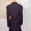 10-3475.jpg JOHN MEYER 2PC Plum Polyester Velvet Lined Flared Cocktail Skirt Suit 18