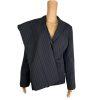 New LE SUIT Black White Striped Polyester Lined Pant Suit Size 14 MSRP 0