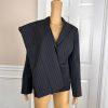 New LE SUIT Black White Striped Polyester Lined Pant Suit Size 14 MSRP 0