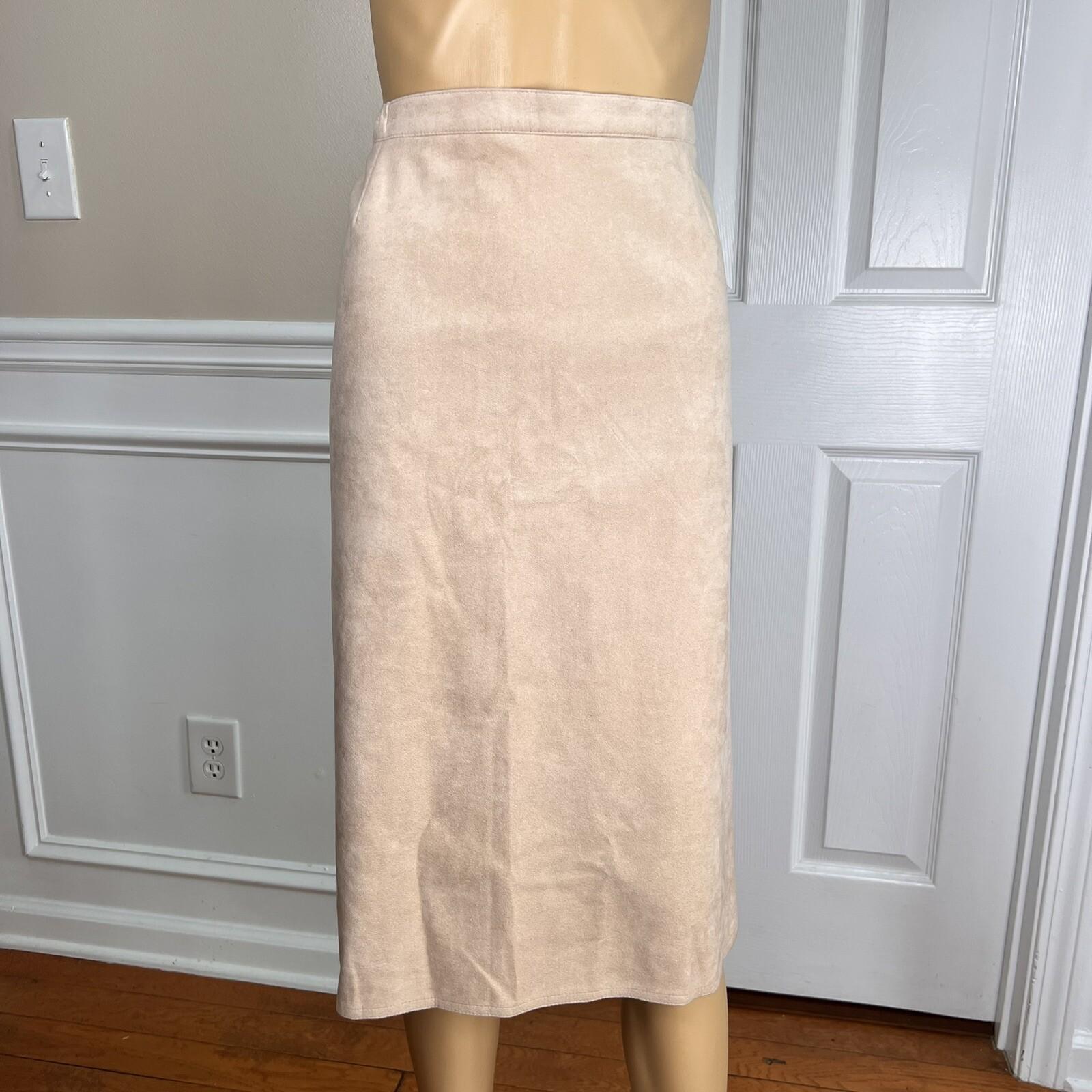 COUNT ROMI Vintage Women 2PC  Ultra Suede Blush  Skirt Suit Size 12