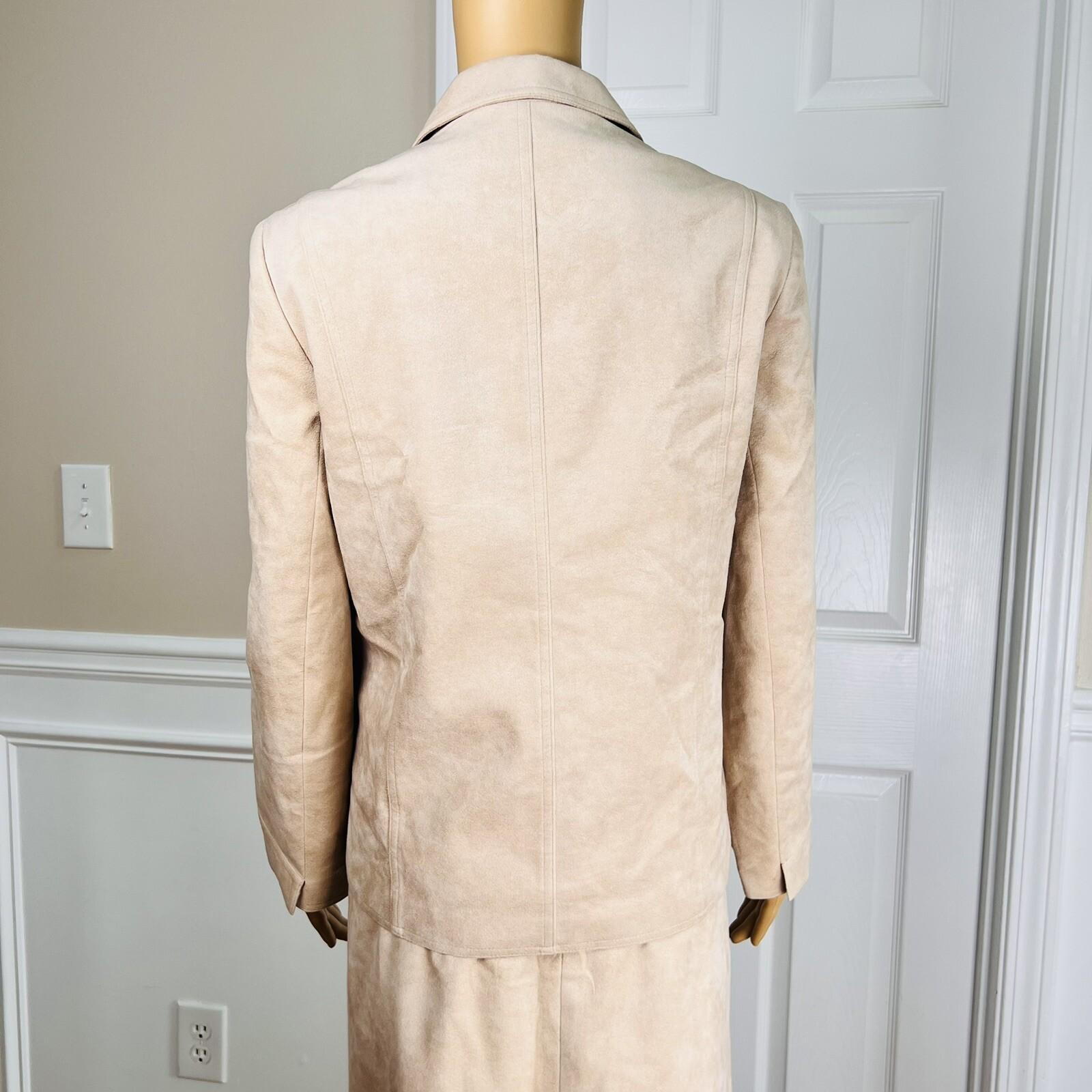 COUNT ROMI Vintage Women 2PC  Ultra Suede Blush  Skirt Suit Size 12