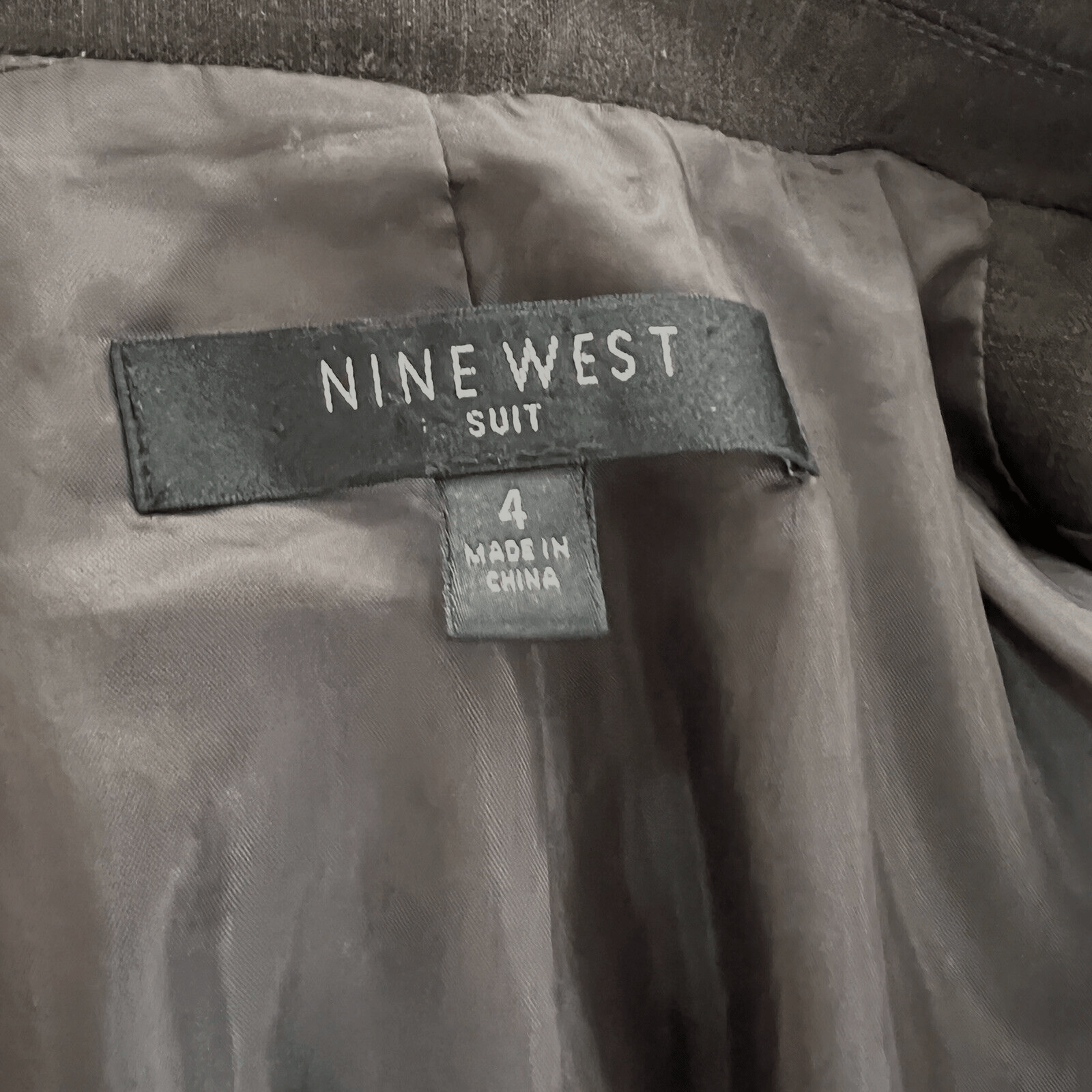 10-35.png Nine West Women Polyester Blazer Size 4 Dark Green Lined Peak Collar 1 Piece