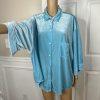 Laina Rauma Velvet Blue Sweater XXL Lounge Wear Stretch Soft Luxe Short Sleeve