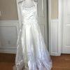 Aspeed Women Polyester Dress Size L White Vintage Beaded Wedding Open back
