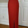 SAG HARBOR 2PC Orange Polyester Lined Collarless Ruffle Skirt Suit Size 8