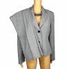KASPER Women Polyester Spandex Pant Suit Size 8 Light Gray Notch Collar 2PC