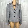 KASPER Women Polyester Spandex Pant Suit Size 8 Light Gray Notch Collar 2PC