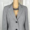 KASPER Women Polyester Spandex Pant Suit Size 8 Light Gray Notch Collar 2PC