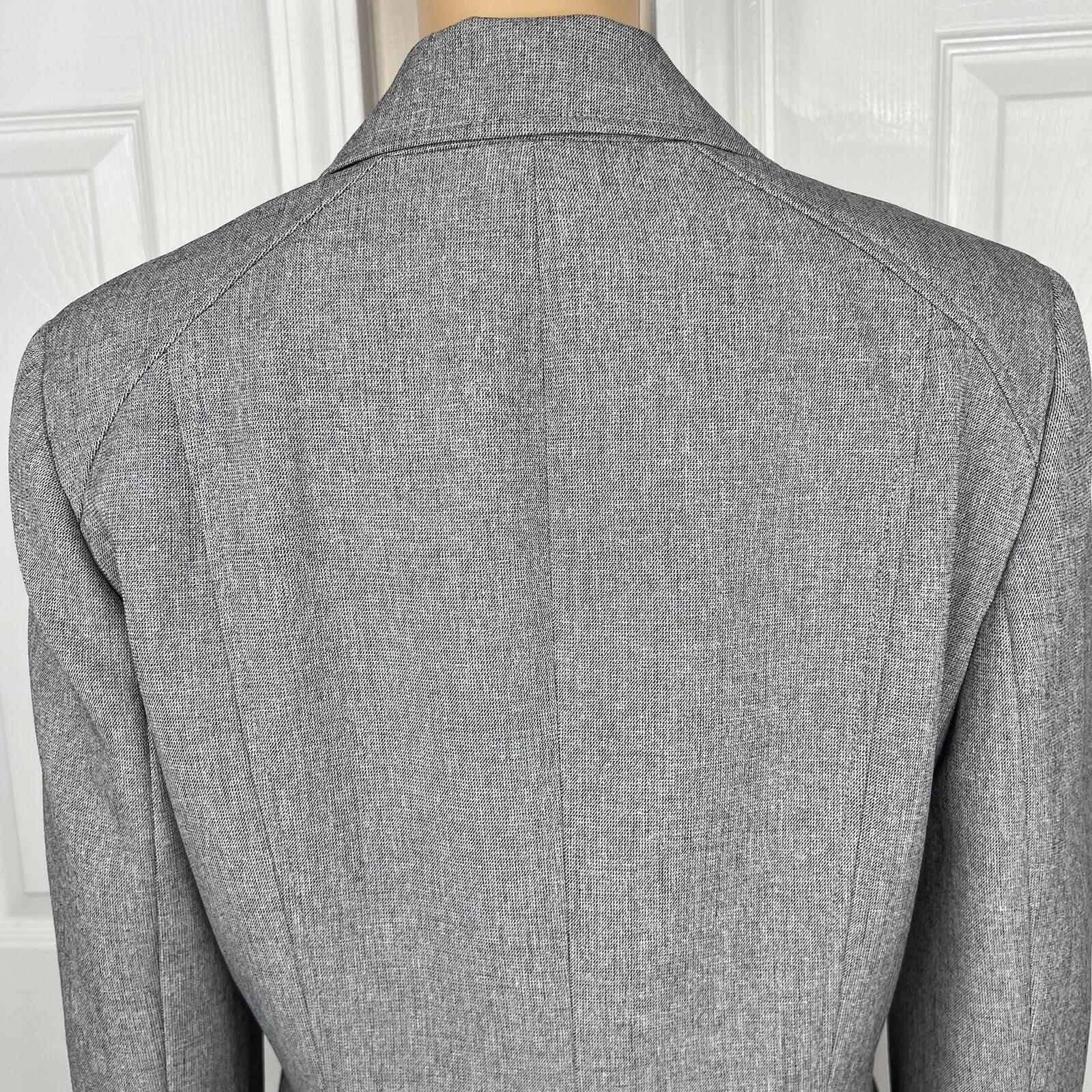 KASPER Women Polyester Spandex Pant Suit Size 8 Light Gray Notch Collar 2PC