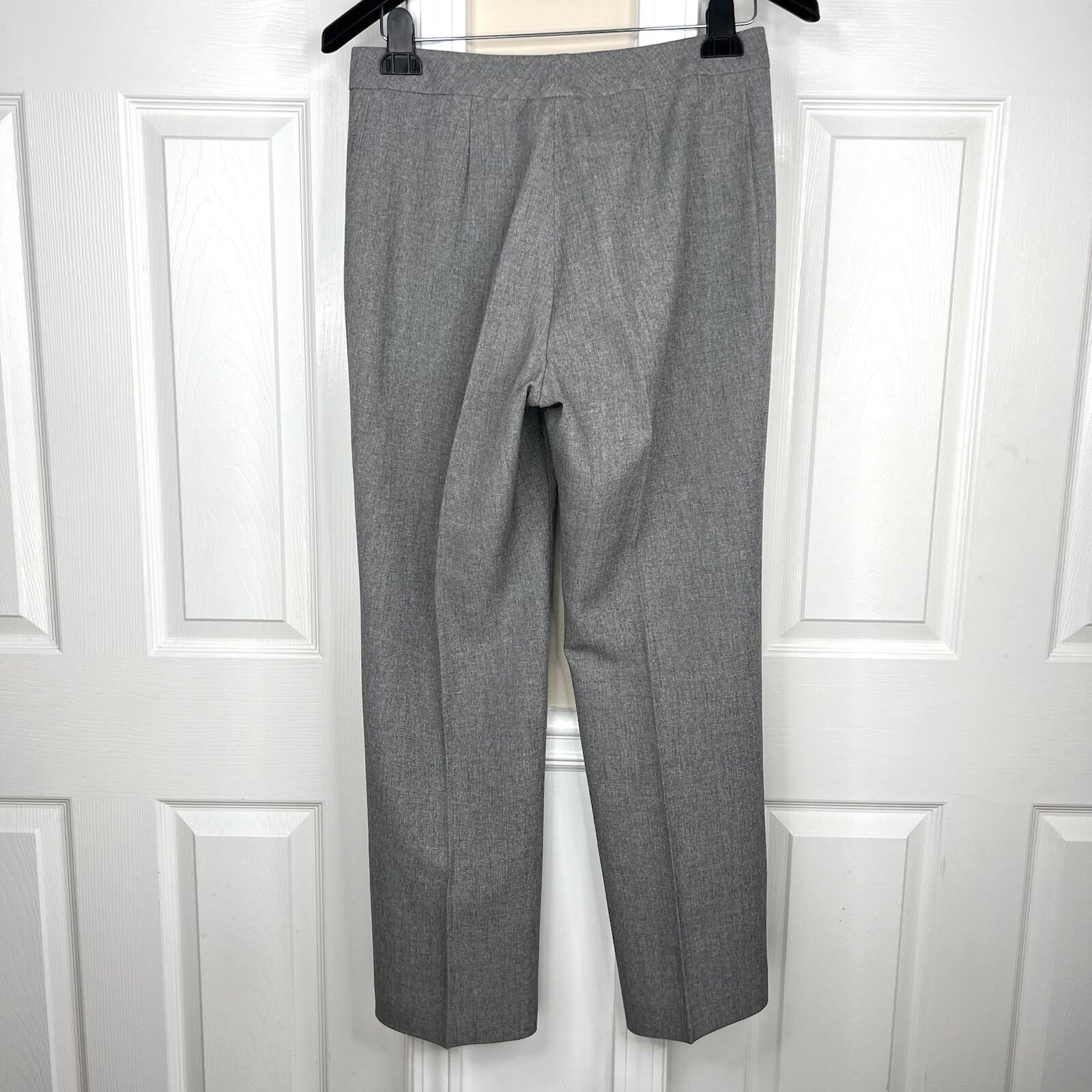 KASPER Women Polyester Spandex Pant Suit Size 8 Light Gray Notch Collar 2PC