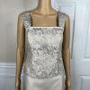 JS COLLECTION VTG Polyester Skirt Suit Top Size 10 Champagne Formal Evening 3PC