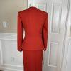 SAG HARBOR 2PC Orange Polyester Lined Collarless Ruffle Skirt Suit Size 8