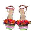 Betsey Johnson Block Heels Floral 10M Quinta Sandal Pearly Beads