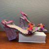 Betsey Johnson Block Heels Floral 10M Quinta Sandal Pearly Beads