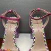 Betsey Johnson Block Heels Floral 10M Quinta Sandal Pearly Beads