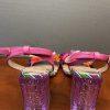 Betsey Johnson Block Heels Floral 10M Quinta Sandal Pearly Beads