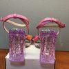 Betsey Johnson Block Heels Floral 10M Quinta Sandal Pearly Beads