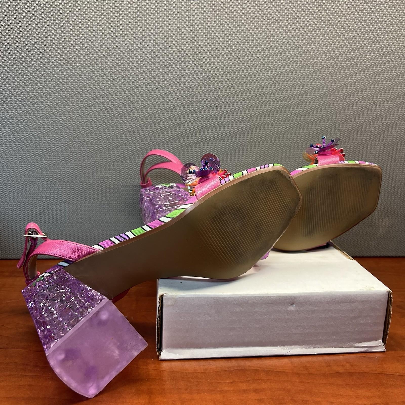 Betsey Johnson Block Heels Floral 10M Quinta Sandal Pearly Beads