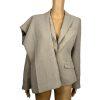 New York & CO Polyester Pant Suit Size 2 Beige Crepe Janet Street Trouser 2PC