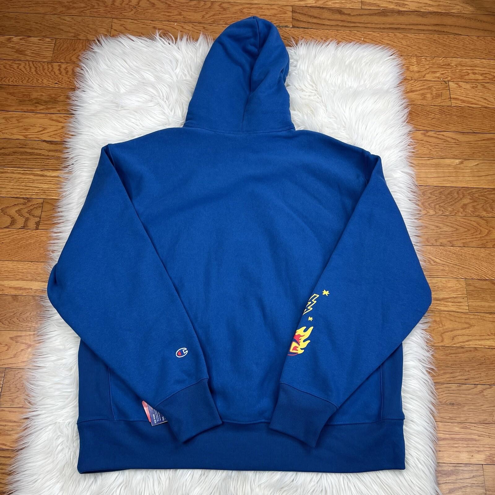Champion Reverse Weave Hoodie Sweatshirt Size 2XL Living in Blue Skateboard