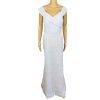 New JJ'S HOUSE White Sequin Lace Off Shoulder Lined Maxi Wedding Dress Size 14