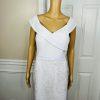 New JJ'S HOUSE White Sequin Lace Off Shoulder Lined Maxi Wedding Dress Size 14