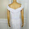 New JJ'S HOUSE White Sequin Lace Off Shoulder Lined Maxi Wedding Dress Size 14