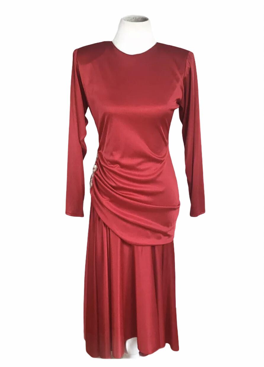 10-3601.jpg NIGHT VISIONZ California Vintage Stretched Red High Low Vintage Dress Size 9/10