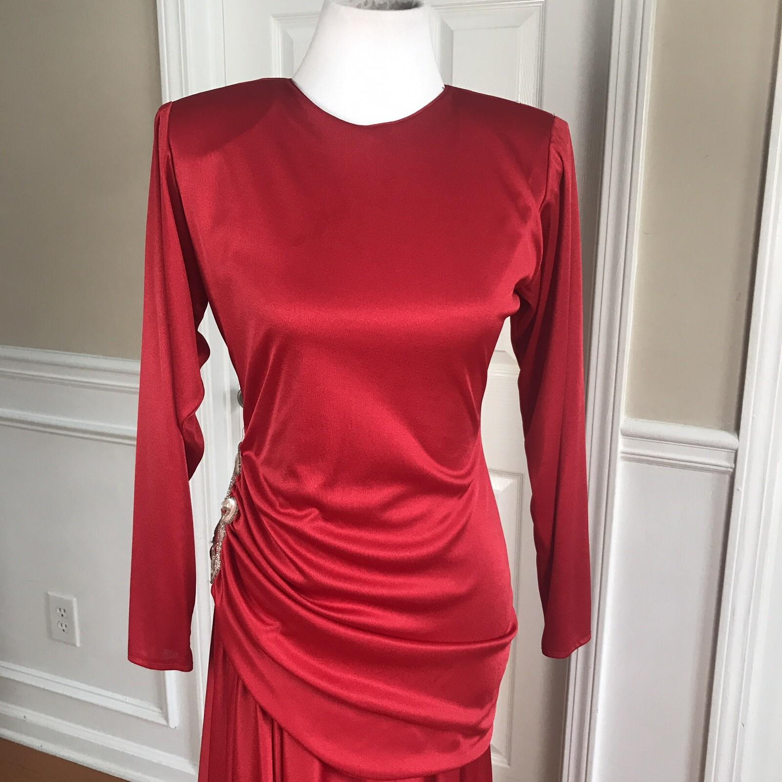 10-3603.jpg NIGHT VISIONZ California Vintage Stretched Red High Low Vintage Dress Size 9/10