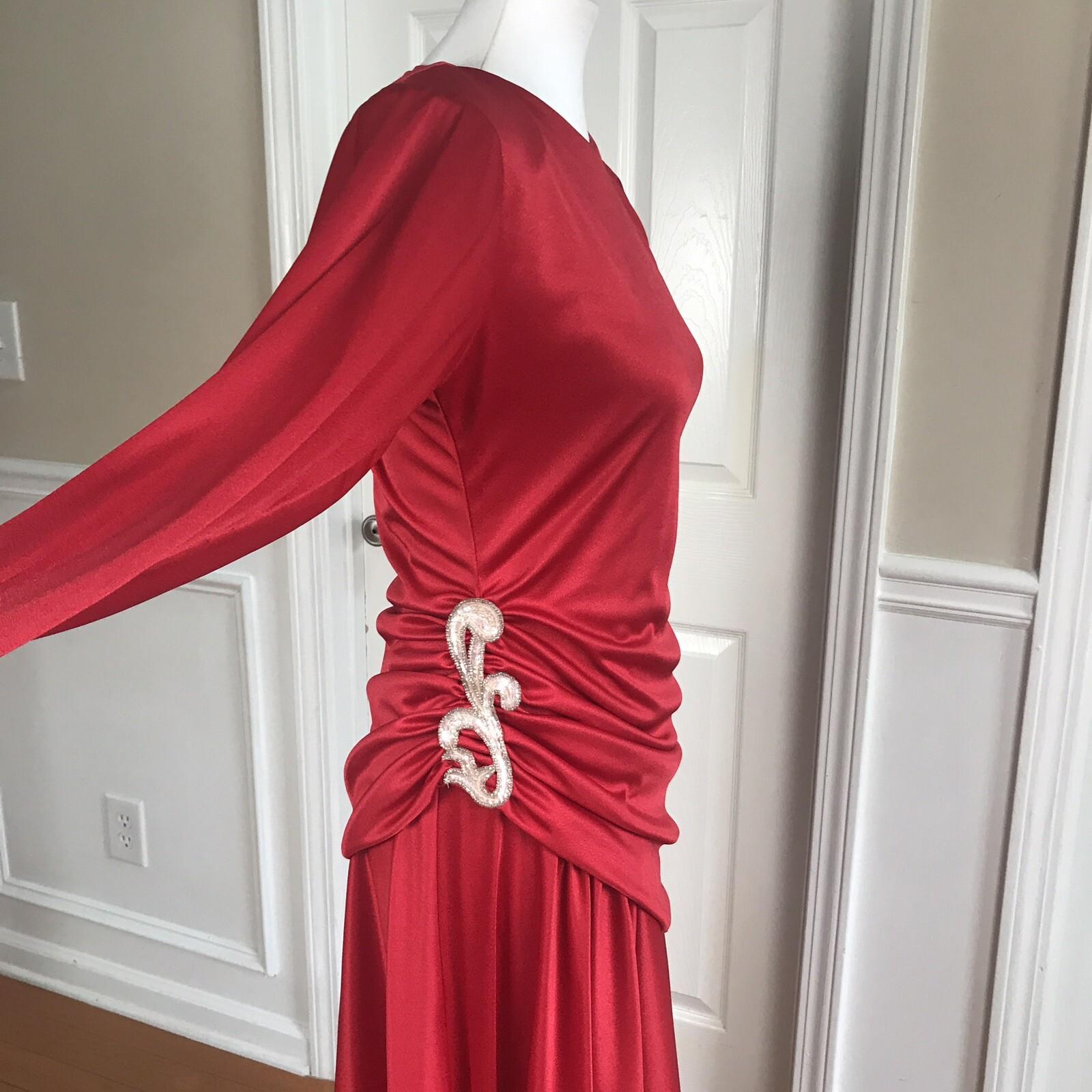 10-3604.jpg NIGHT VISIONZ California Vintage Stretched Red High Low Vintage Dress Size 9/10