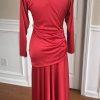 10-3605.jpg NIGHT VISIONZ California Vintage Stretched Red High Low Vintage Dress Size 9/10