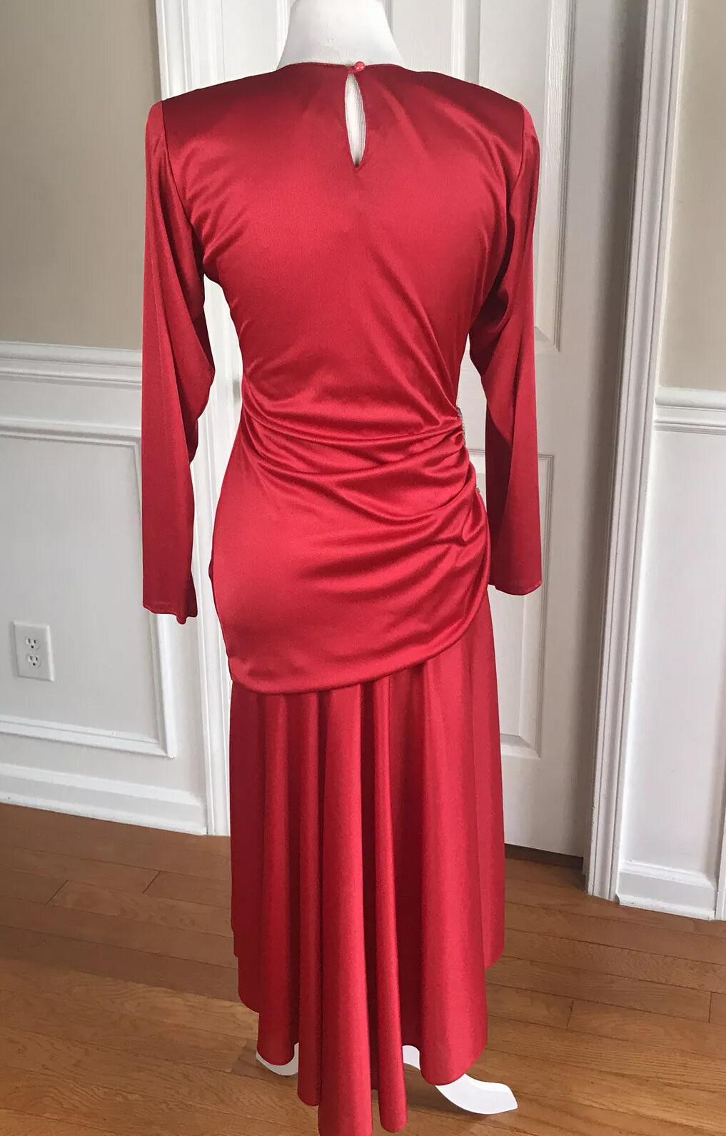 10-3605.jpg NIGHT VISIONZ California Vintage Stretched Red High Low Vintage Dress Size 9/10