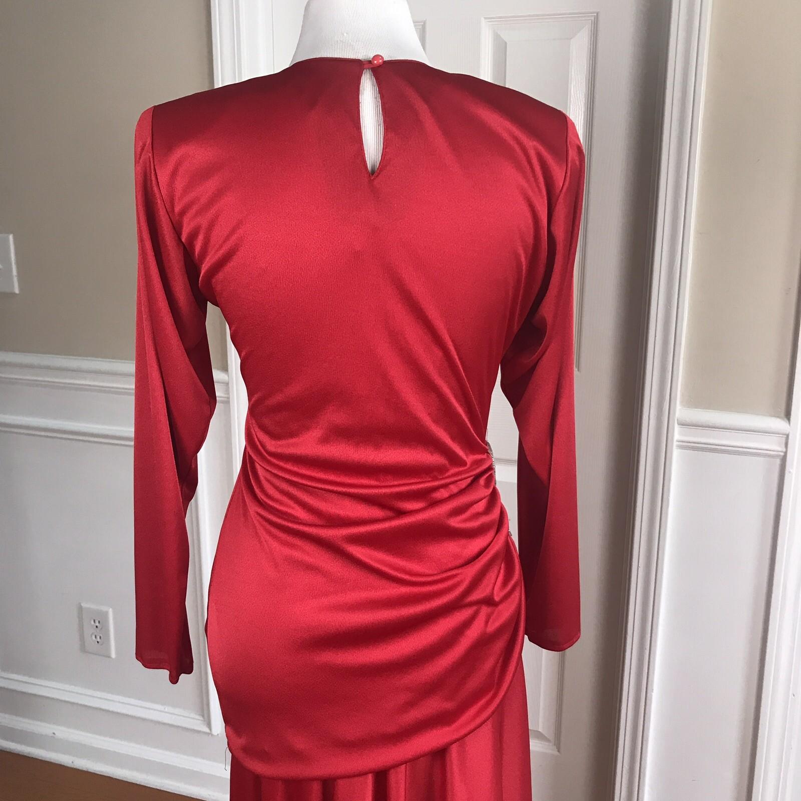 10-3606.jpg NIGHT VISIONZ California Vintage Stretched Red High Low Vintage Dress Size 9/10