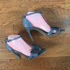 INC International Concepts Women Rainor Fabric Peep Toe Pewter Bling Size 7.5 M