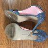 INC International Concepts Women Rainor Fabric Peep Toe Pewter Bling Size 7.5 M