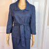 Larry Levine Polyester Skirt Suit 12 Blue Lined Pleated Belted Shawl Collar New