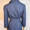 Larry Levine Polyester Skirt Suit 12 Blue Lined Pleated Belted Shawl Collar New