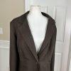10-3665.jpg Isabella Polyester Brown Skirt Suit Size 22W Lined Notch Collar Ruffle 2 Piece