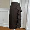 10-3666.jpg Isabella Polyester Brown Skirt Suit Size 22W Lined Notch Collar Ruffle 2 Piece