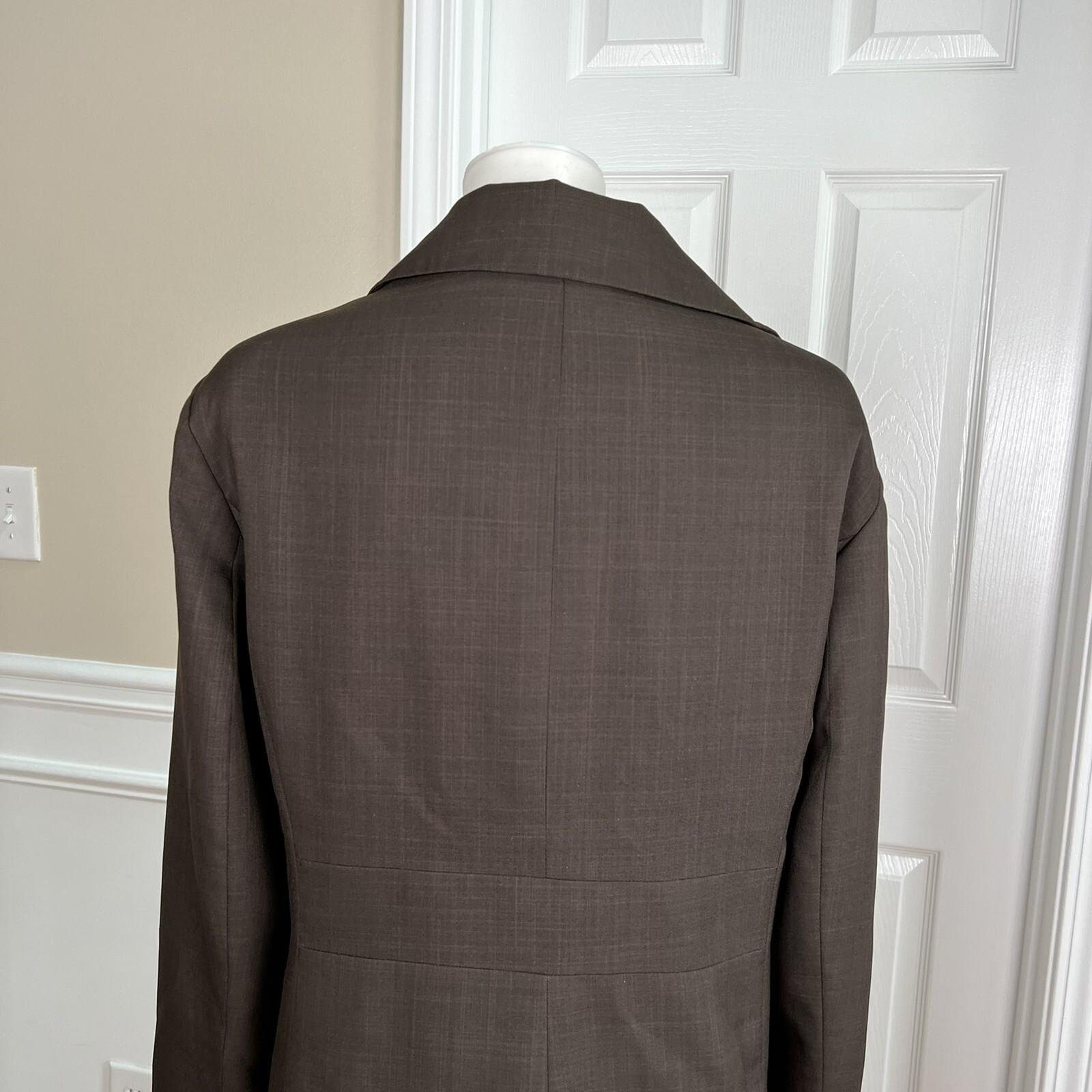 10-3669.jpg Isabella Polyester Brown Skirt Suit Size 22W Lined Notch Collar Ruffle 2 Piece