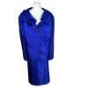 JOHN MEYER 2PC Indigo Polyester Lined Notch Collar Ruffle Skirt Suit Size 24W