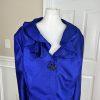 JOHN MEYER 2PC Indigo Polyester Lined Notch Collar Ruffle Skirt Suit Size 24W