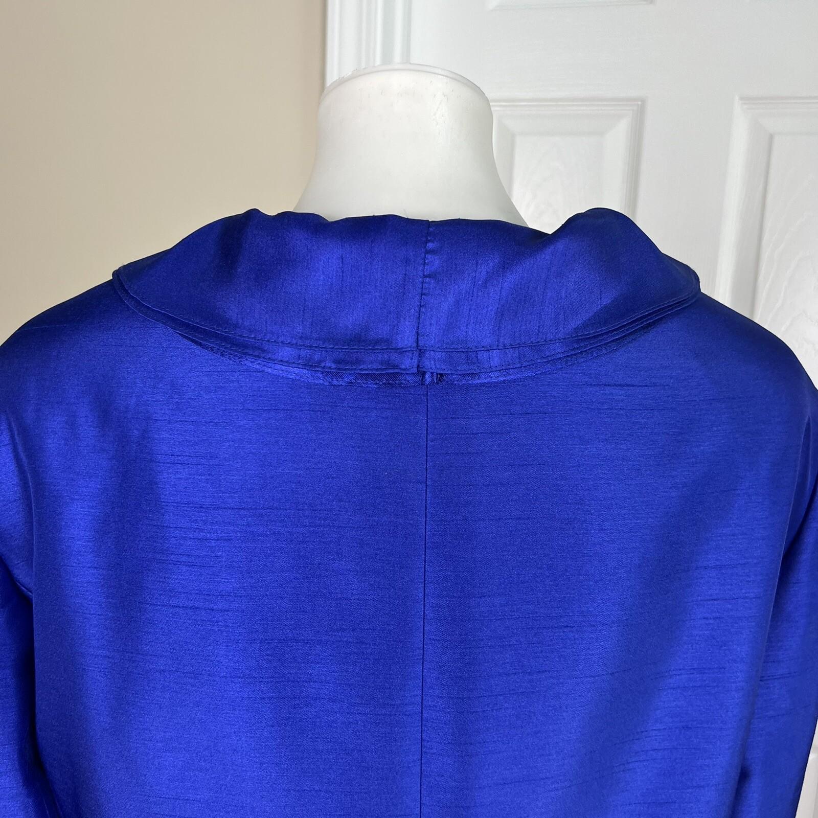 JOHN MEYER 2PC Indigo Polyester Lined Notch Collar Ruffle Skirt Suit Size 24W