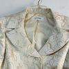 10-3683.jpg Le Suit Polyester Rayon Skirt Suit 10P Beige Floral Notch Collar Classic 2PC