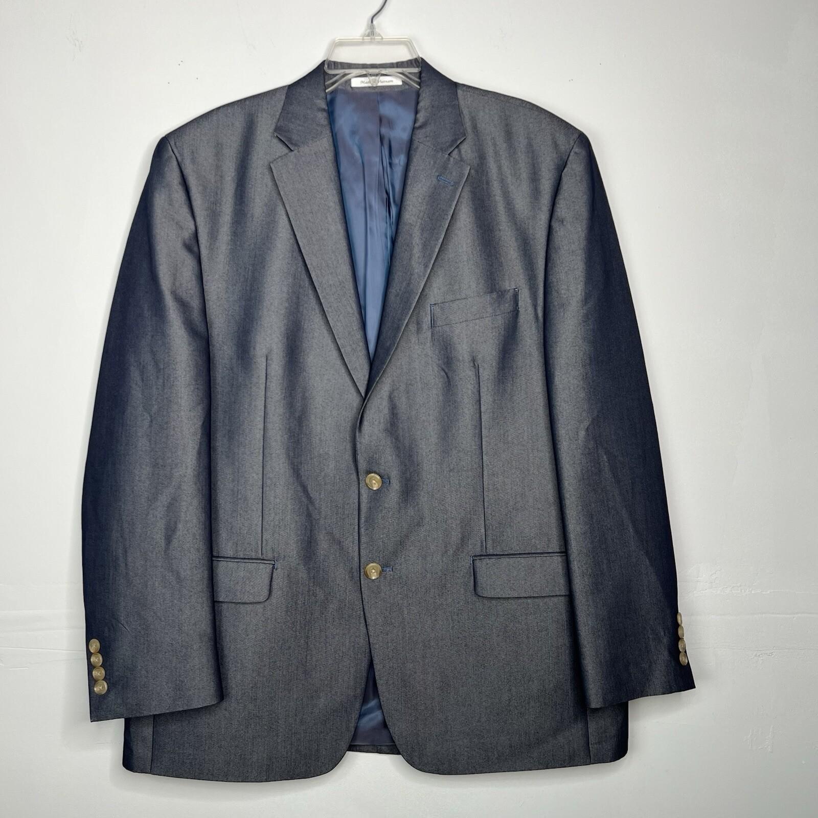 Lauren Ralph Lauren Men Polyester Rayon Blazer Size 44R Blue Chambray Lined