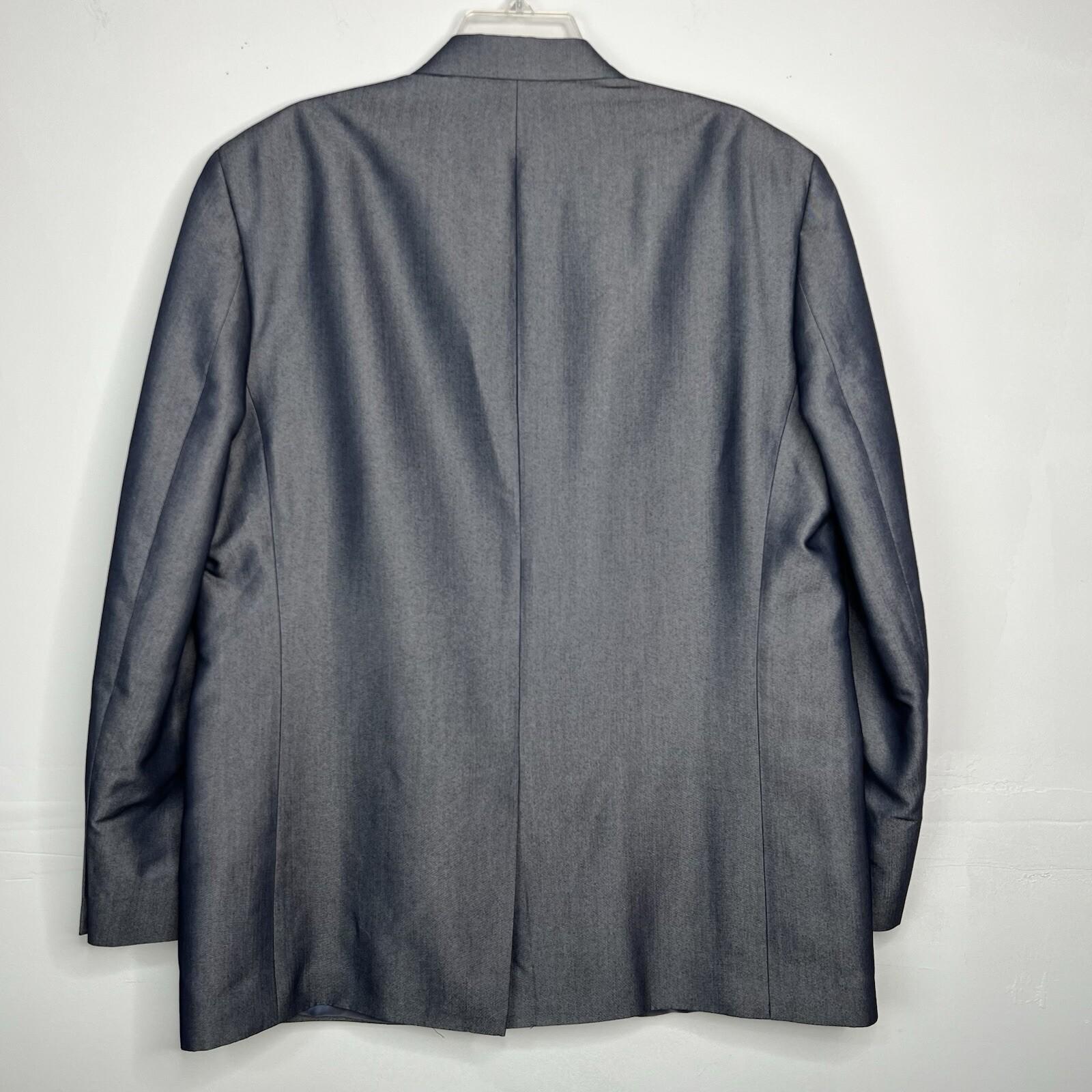 Lauren Ralph Lauren Men Polyester Rayon Blazer Size 44R Blue Chambray Lined